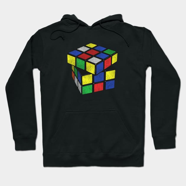 Vintage Cube Print - Rubik's Cube Inspired Design Hoodie by Cool Cube Merch